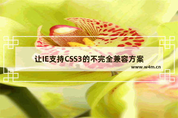 让IE支持CSS3的不完全兼容方案