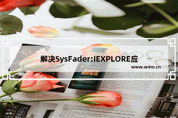 解决SysFader:IEXPLORE应用程序错误