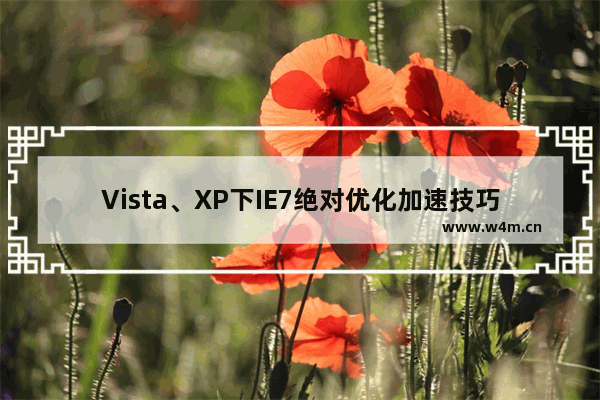 Vista、XP下IE7绝对优化加速技巧