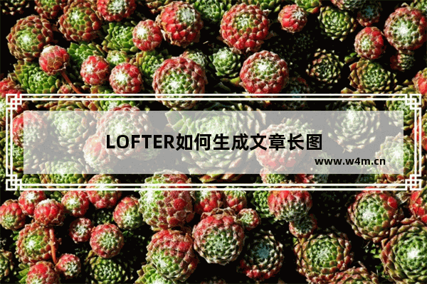 LOFTER如何生成文章长图