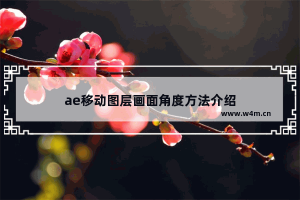 ae移动图层画面角度方法介绍