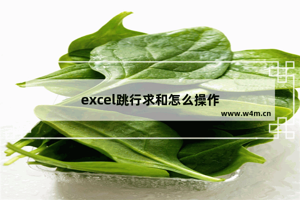 excel跳行求和怎么操作