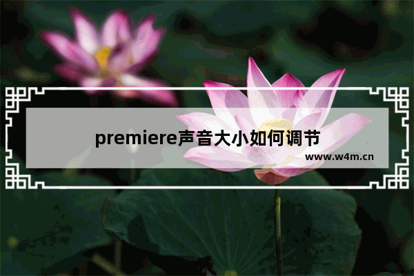 premiere声音大小如何调节