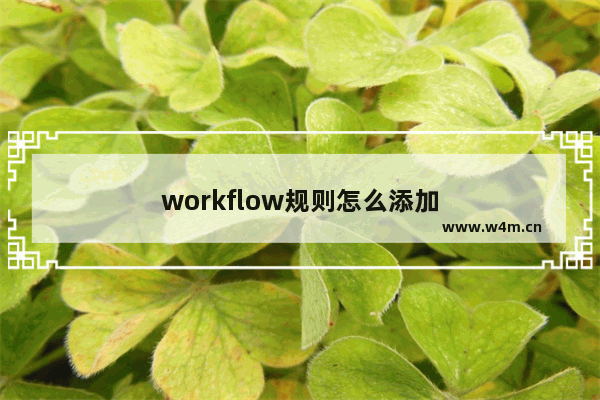 workflow规则怎么添加