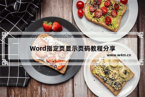 Word指定页显示页码教程分享