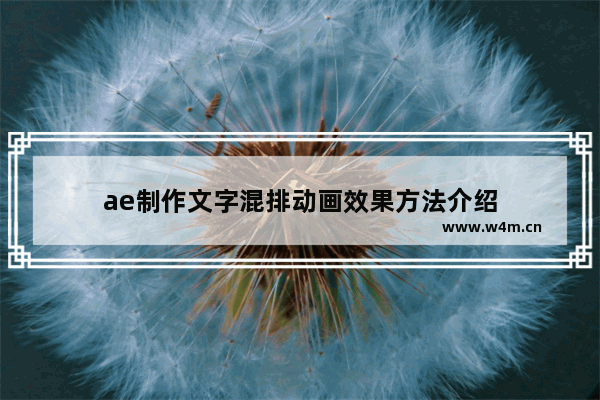 ae制作文字混排动画效果方法介绍