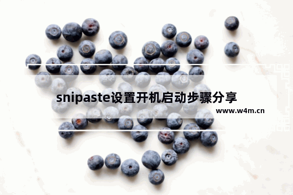 snipaste设置开机启动步骤分享