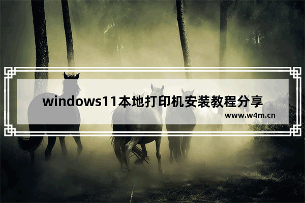 windows11本地打印机安装教程分享