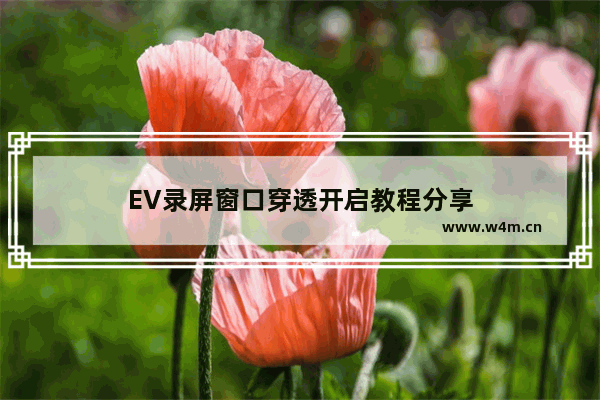 EV录屏窗口穿透开启教程分享