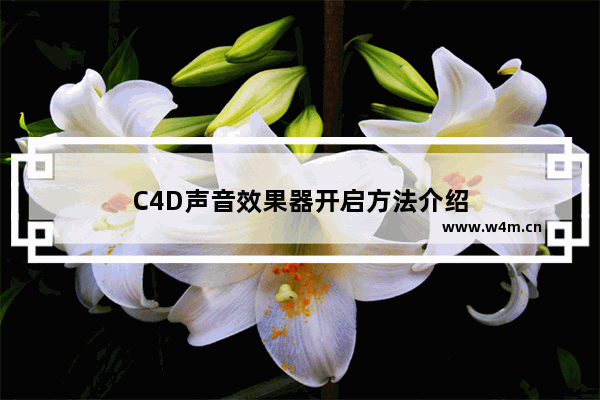 C4D声音效果器开启方法介绍