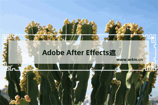 Adobe After Effects遮罩图层设置方法介绍