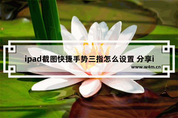 ipad截图快捷手势三指怎么设置 分享ipad截屏快速手势