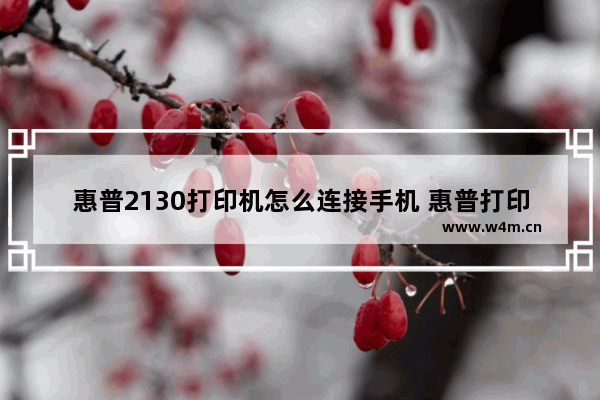 惠普2130打印机怎么连接手机 惠普打印机手机无线打印的方法