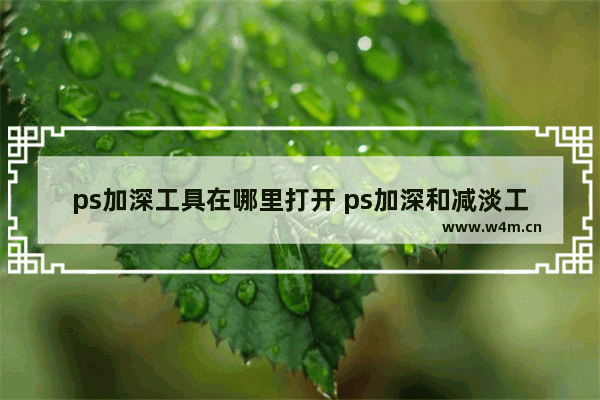 ps加深工具在哪里打开 ps加深和减淡工具的使用