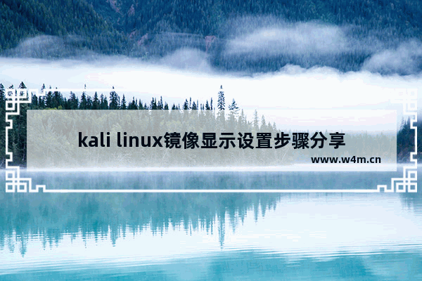 kali linux镜像显示设置步骤分享