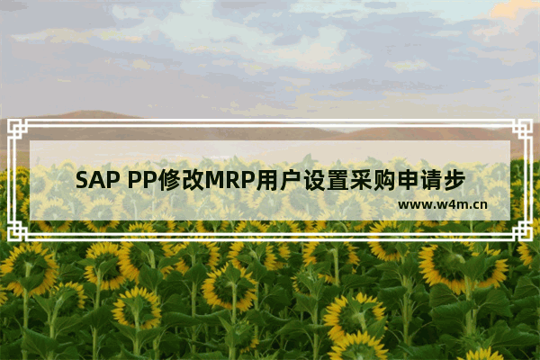 SAP PP修改MRP用户设置采购申请步骤分享