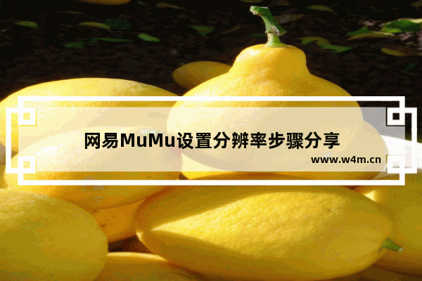 网易MuMu设置分辨率步骤分享