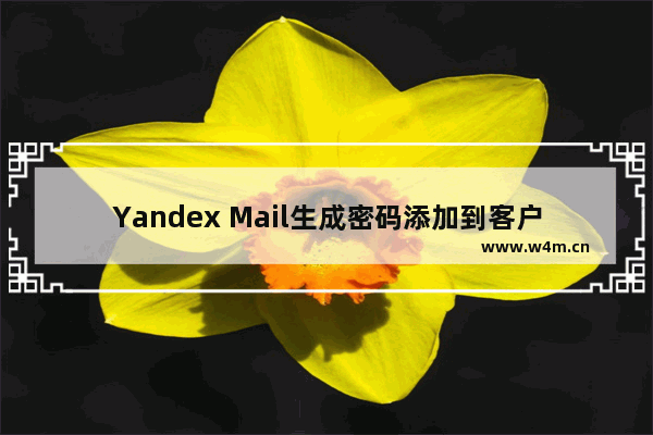 Yandex Mail生成密码添加到客户端步骤介绍