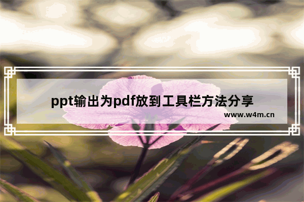 ppt输出为pdf放到工具栏方法分享