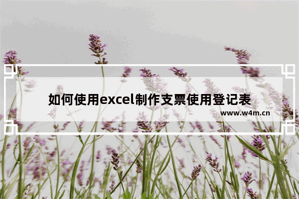 如何使用excel制作支票使用登记表