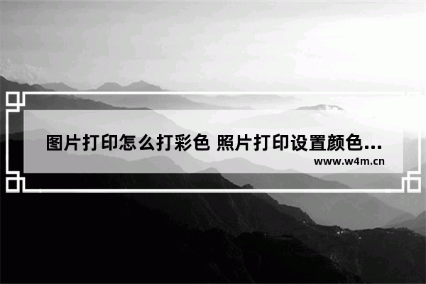 图片打印怎么打彩色 照片打印设置颜色的方法