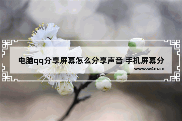 电脑qq分享屏幕怎么分享声音 手机屏幕分享本机声音