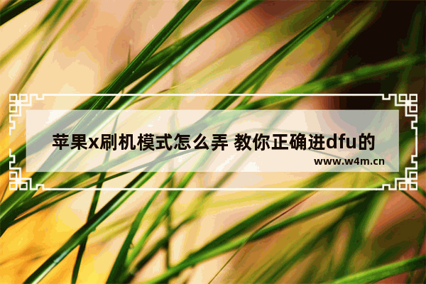 苹果x刷机模式怎么弄 教你正确进dfu的方法