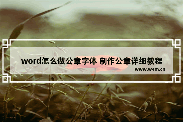 word怎么做公章字体 制作公章详细教程