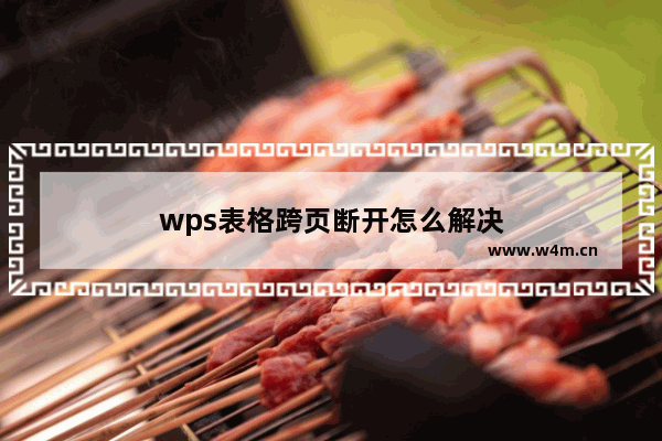 wps表格跨页断开怎么解决