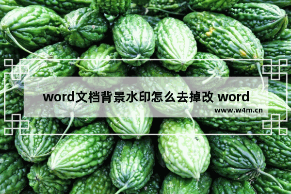 word文档背景水印怎么去掉改 word文档去水印的方法