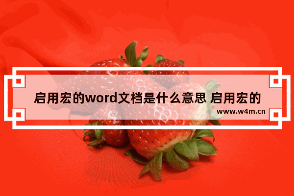 启用宏的word文档是什么意思 启用宏的文档作用