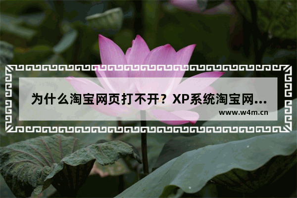 为什么淘宝网页打不开？XP系统淘宝网页打不开的解决方法