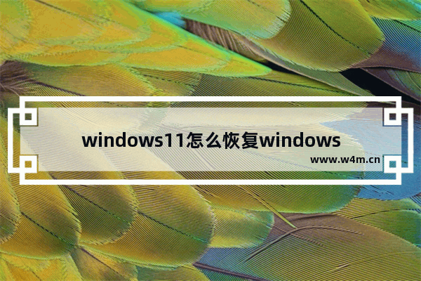 windows11怎么恢复windows10而不影响文件