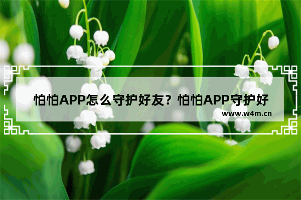 怕怕APP怎么守护好友？怕怕APP守护好友的方法