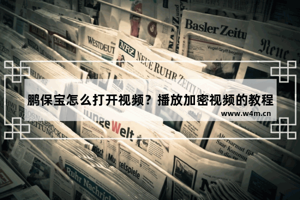 鹏保宝怎么打开视频？播放加密视频的教程