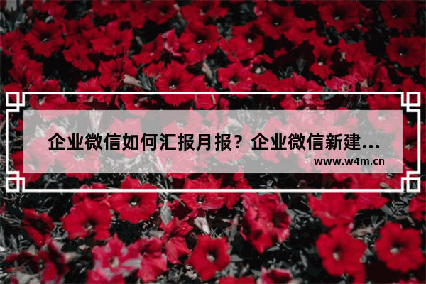 企业微信如何汇报月报？企业微信新建月报的方法