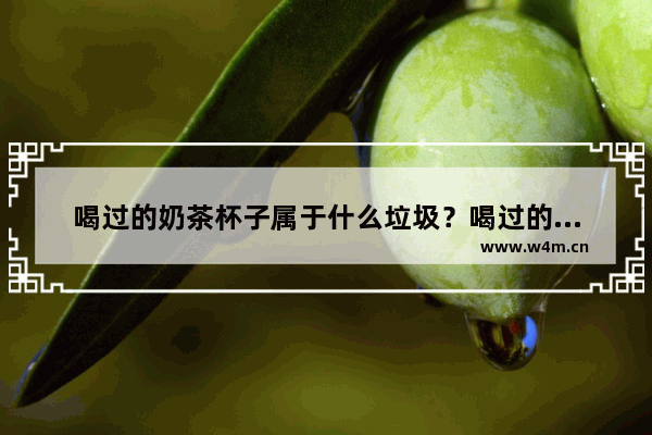 喝过的奶茶杯子属于什么垃圾？喝过的奶茶杯子怎么扔？