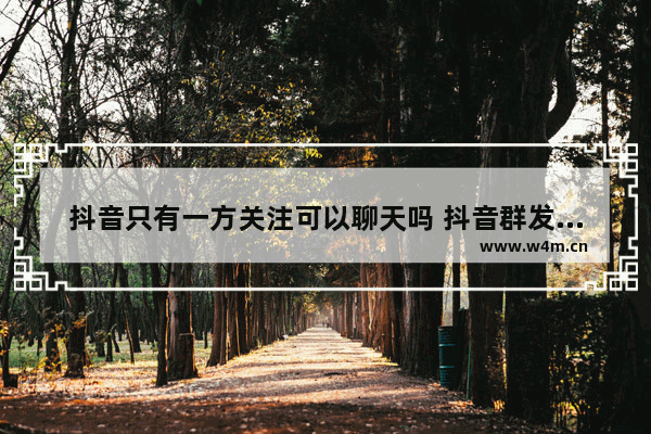 抖音只有一方关注可以聊天吗 抖音群发私信的软件