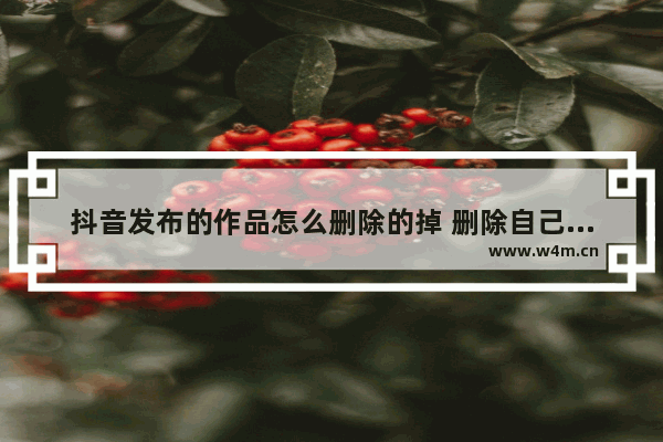 抖音发布的作品怎么删除的掉 删除自己发布的视频步骤