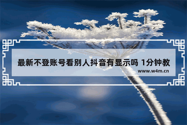 最新不登账号看别人抖音有显示吗 1分钟教你以游客身份看别人抖音主页