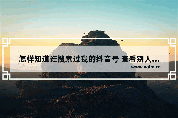 怎样知道谁搜索过我的抖音号 查看别人偷偷看我抖音