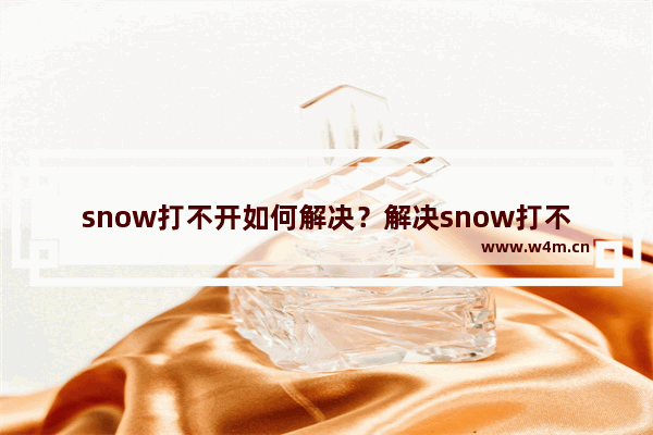 snow打不开如何解决？解决snow打不开方法说明