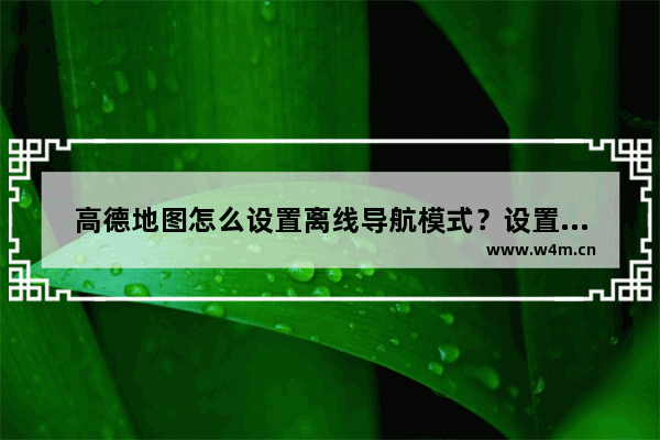 高德地图怎么设置离线导航模式？设置离线导航模式方法介绍