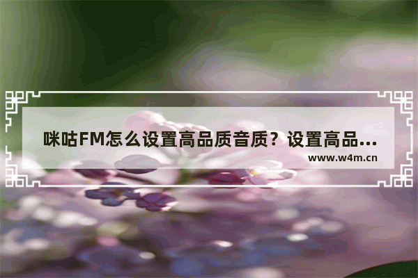 咪咕FM怎么设置高品质音质？设置高品质音质方法介绍