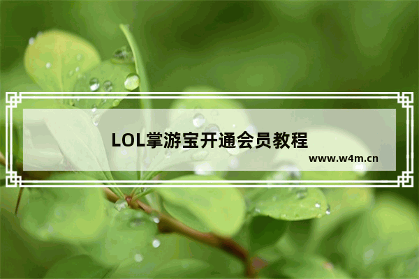 LOL掌游宝开通会员教程