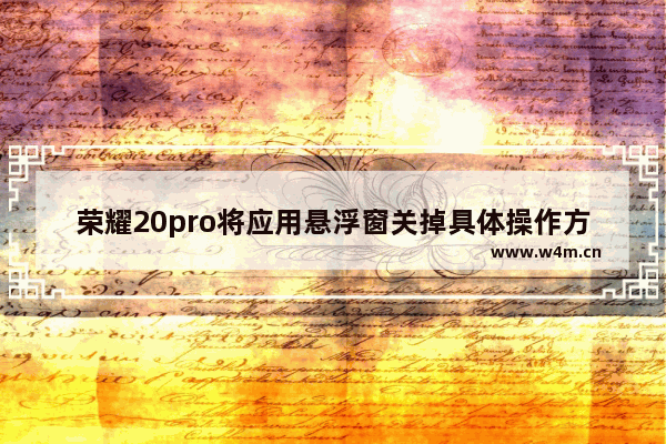 荣耀20pro将应用悬浮窗关掉具体操作方法