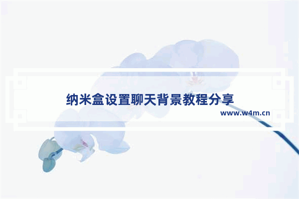 纳米盒设置聊天背景教程分享