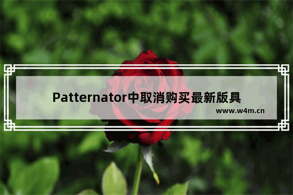 Patternator中取消购买最新版具体操作方法