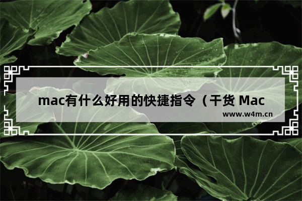 mac有什么好用的快捷指令（干货 Mac系统的快捷键推荐）