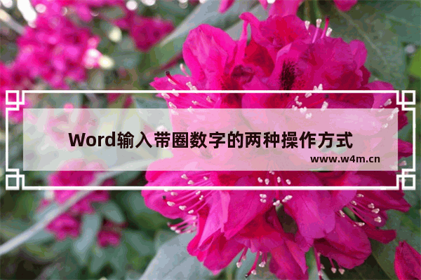 Word输入带圈数字的两种操作方式